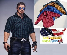 Oversize 1/6 plaid shirt for 12