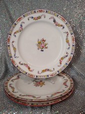Set of 3 - MINTONS ROSE  Dinner Plates Flowers Swags 10 1/8