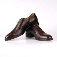 NWOB $1150 Sutor Mantellassi Brown Oxford Leather Shoes 7,5UK / 8,5US / 41,5EU picture