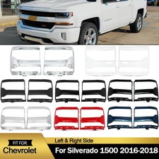 2x Front Headlight Trim Bezel Covers For Chevrolet Silverado 1500 2016 2017 2018 picture