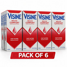 Visine Red Eye Redness Reliever Eye Drops, 0.5 fl 6 Packs picture