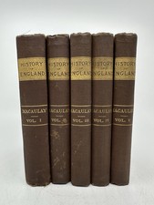 1884 THE HISTORY OF ENGLAND FROM THE ACCESSION OF JAMES II 5 Vol Set MACAULAY picture