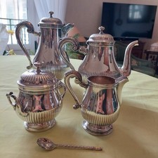 Vintage France Christofle Gallia Silver Plated 4pc Tea Coffee Service Set 1969 picture