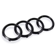 Audi 4-Ring logo ABS Silver/Black Car Hood Front Bonnet Grill Rear Trunk Emblem picture