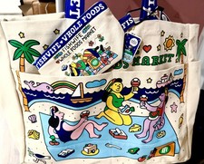 unique Upcycled Fishwife x Whole Foods mini tote Makeup Pouch w lining fish wife picture