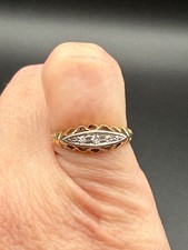 Vintage UK 18K Yellow Gold & Diamond Ring – 2.0g – Beautiful Antique Design picture
