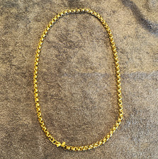 Vintage Monet Signed Gold Tone Curb Link Chain Necklace 22 in Lobster Clasp picture