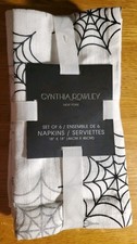 Cynthia Rowley Halloween SpiderWeb 🕸 6-pck COTTON Napkins 18x18 Glitter Sparkle picture