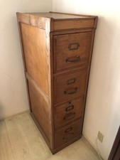 Deep Discount: Antique Filing Cabinet, 4 drawer, oak, for letter size documents picture