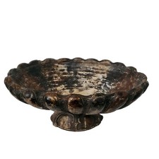 Antique-Style Attilas Original Repro Oval Scalloped Pedestal Bowl 19