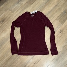 $115 Smartwool Women's Classic Base Layer Crew-Black Cherry Heather-Medium-New picture