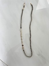 Chanel Detachable 31 Inch Black Gold Pearl Chain for Sunglasses Eyeglasses New picture