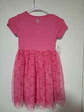Wonder Nation Girls Tutu Dress Size M 8 Pink Cherry Hearts Ribbed Tulle NWT picture