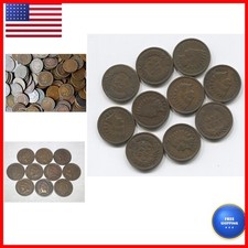 Indian Head Pennies 10 Antique Cent Collection Lot W/ 2 pre-1900s Nice Old Set picture