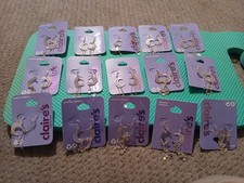 Bulk Lot Of (15) Claire's Silvertone Moon & Star Earrings MSRP/lot $120 NWT picture