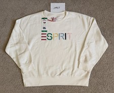 NWT ESPRIT WOMEN'S LOGO CREWNECK SWEATSHIRT CREAM COSTCO 2026 *SIZE XL* picture