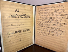 RARE 1883 Cornet Music Manuscript - 20 Etudes WILHELM VASILY WURM w/ footnotes picture