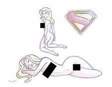 Supergirl Convention Sketch by WB Artist - Original Art Color Drawing -WOW picture