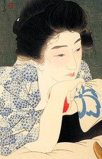 Morning Hair 30x44 Japanese Art Print by Torii Kotondo Asian Art Japan  picture
