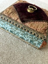 Antique Victorian French Cartonnage Boudoir Box - Silk, Velvet, 1880s Lithograph picture