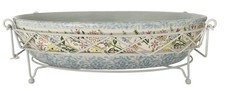 temp-tations by tara Blue Bouquet Casserole Baker Dish with Wire Basket picture