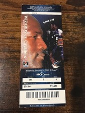 2002 Wizards vs Cavaliers ticket stub 1/24/02 MICHAEL JORDAN 40 Point Game🔥 #19 picture
