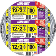 Southwire 100ft 12 2 Solid Aluminum Armored MC Cable 600V 20A Electric Wire picture