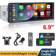 Wireless Apple CarPlay Single Din Car Stereo 6.9 Touchscreen Bluetooth Radio USB picture