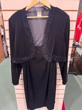 NiKi by Niki Livas Black Long Sleeve Dress with Bolero Jacket Size 22 picture