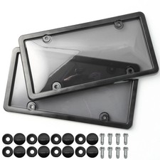 2X Unbreakable License Plate Covers+Frames Auto Tag Shield Protector Front Rear picture