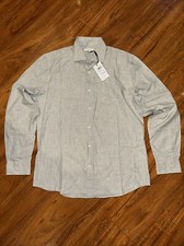 Reiss Long Sleeve Melrose Twill Button Up Casual Long Sleeves Gray XL $195 picture