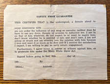 Vintage 1950s US Army Safety First Agreement Guarantee For Sexual Relations picture