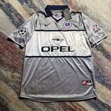 Vintage Nike PSG Paris Saint-Germain 1999 2000 Opel Away Soccer Jersey Mens L picture