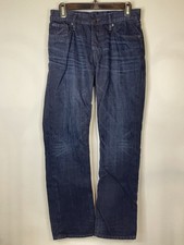 GAP 1969 Standard Fit Mens Jeans 28x30 Dark Wash Button Fly 100% Cotton Denim picture