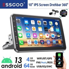 4+64G 10'' Single 1 DIN Carplay Android13 Car Stereo Radio Rotatable BT GPS WIFI picture