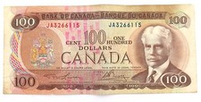 .1975 (OTTAWA) CANADIAN CANADA $100 NOTE. JA3266115 picture