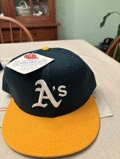 Vtg New Era Oakland A’s Diamond Collection Pro Model Hat Size 7 5/8. Made In USA picture
