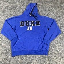 VTG Duke Blue Devils Hoodie Mens Medium Blue Sweatshirt Y2K Embroidered Retro picture