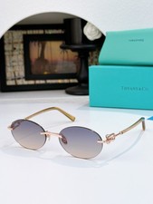 Tiffany TF3104D Women's Shades 58-18-140 Minimal Rimless Oval Frame Purple Lens picture
