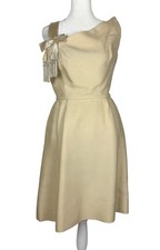 1950s - 1960s Cream Fringe Bow Cocktail Dress  picture