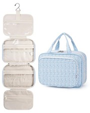Narwey Hanging Toiletry Bag for Women Travel Medium, Y-Blue Flower Buds picture