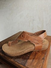 Taos Fame Sandal Women Tan European Leather  Supportive Cork Wedge Sz 9-9.5 NWOB picture