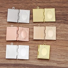 5PCS Brass BOOK Cabochon Locket Pendant, 19X26mm Multi Colors LMC07-04791 picture