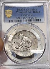1925-S California Diamond Jubilee 50C Silver Commem Half PCGS  Cleaned UNC picture