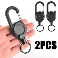2Pcs Retractable Heavy Duty Keychain Carabiner Car Key Chain with Badge Holder picture