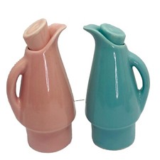 Shawnee Pottery MCM Oil & Vinegar Cruet Set w/Stopppers Ceramic READ picture
