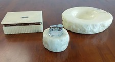 Vintage 1960s Handmade Alabaster Smoking Set By Romano Bianchi Italy picture