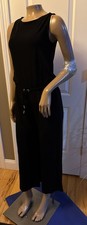 CHICO'S Travelers Solid Cropped Jumpsuit Women's Size 00 Black NWT $129 picture