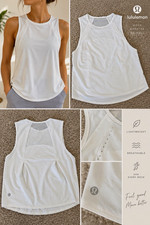 lululemon Women's White Mesh Tank Top S Lightweight Breathable Relaxed Fit picture