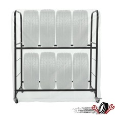 Adjustable Rolling 8 Tire Rack Garage Storage W/ Wheel For Home Workshop Garage picture